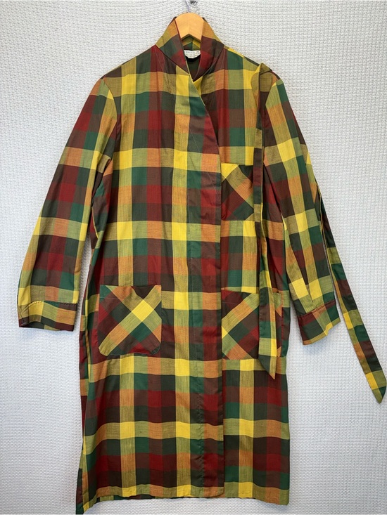 Brent Other - Men's Plaid Long Coat in Red, Yellow & Green